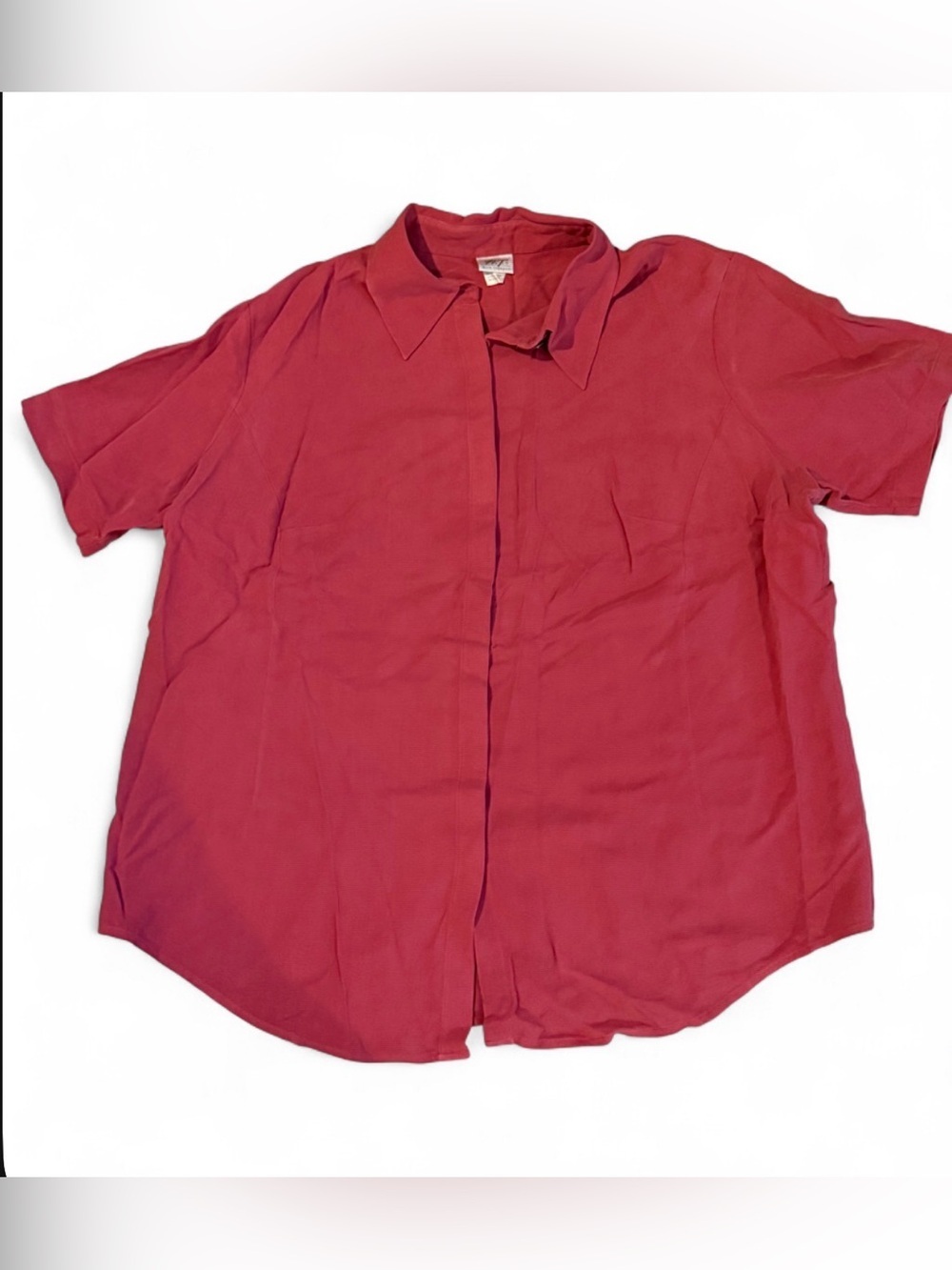 Norm Thompson Men's Short-Sleeve Button-Down Shirt - Deep Red